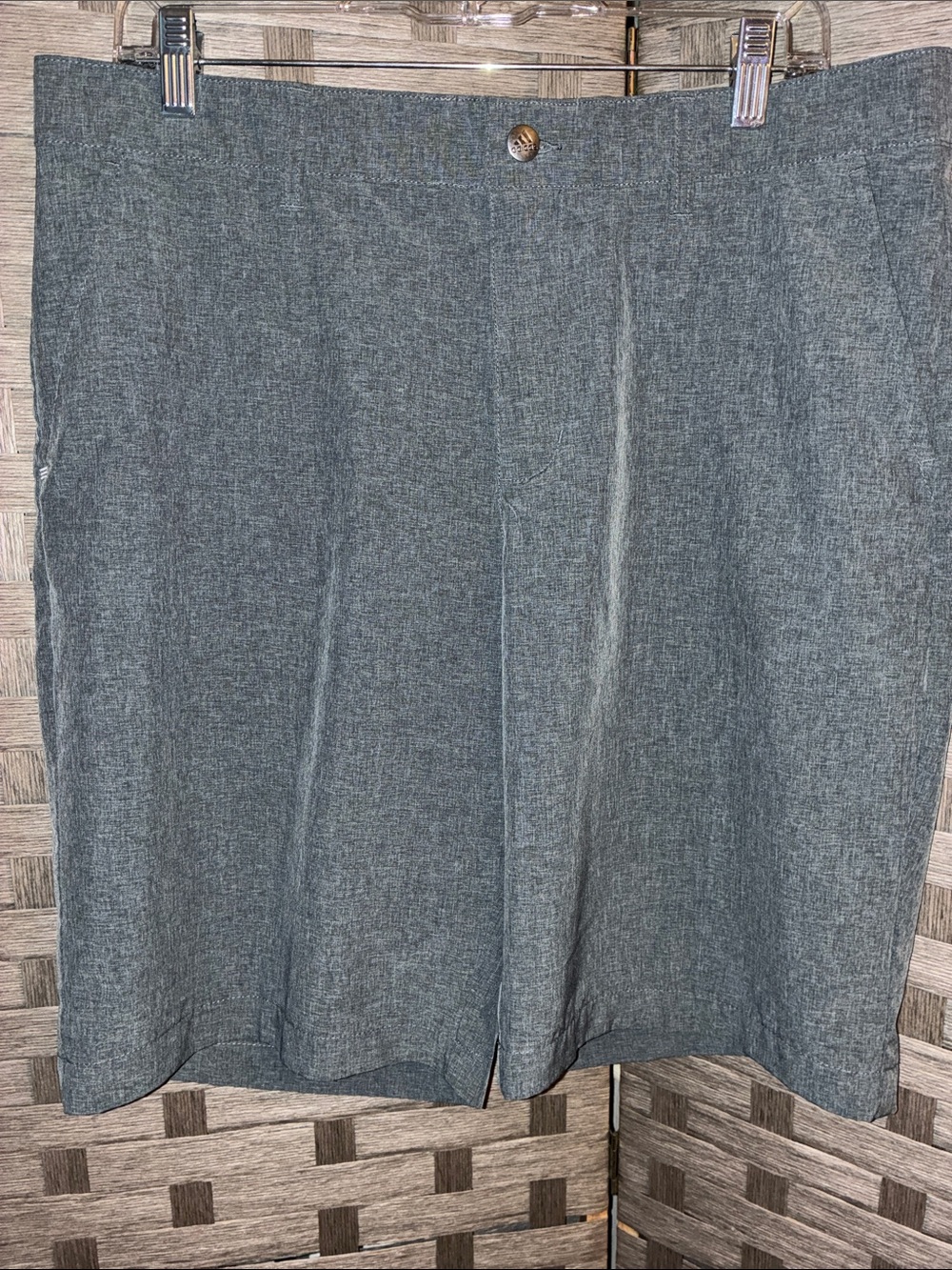 (2 for $45) adidas Men's Gray Flat-Front Shorts